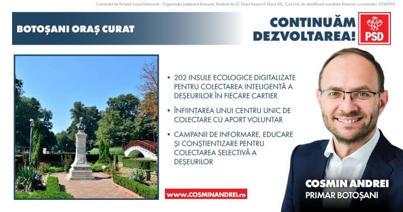 Cosmin Andrei: „Până la finalul acestui mandat vom avea platforme noi pentru colectarea selectivă a deșeurilor în fiecare cartier din oraș”