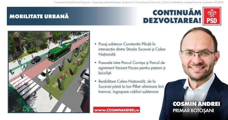Primarul Cosmin Andrei a prezentat marile proiecte de infrastructură din mandatul următor: Șosea de centură nouă, pasaje noi și modernizarea Căii Nați