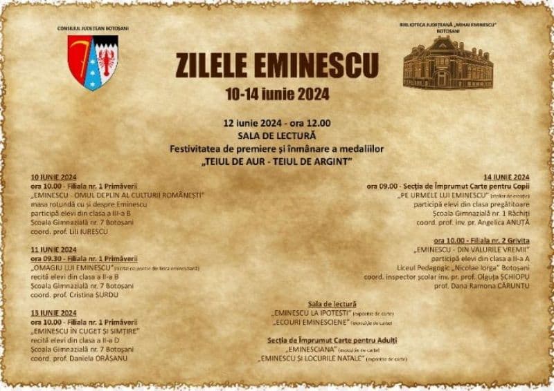 Deschiderea Zilelor Eminescu, ediția iunie 2024 la Memorialul Ipotești