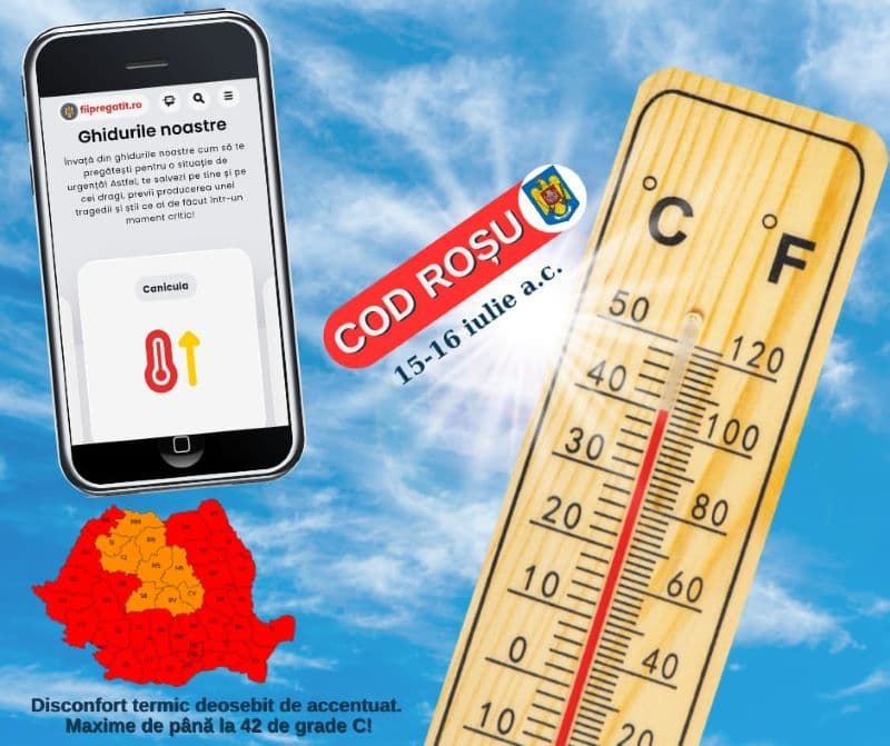 COD ROȘU de caniculă prelungit până inclusiv marți în județul Botoșani