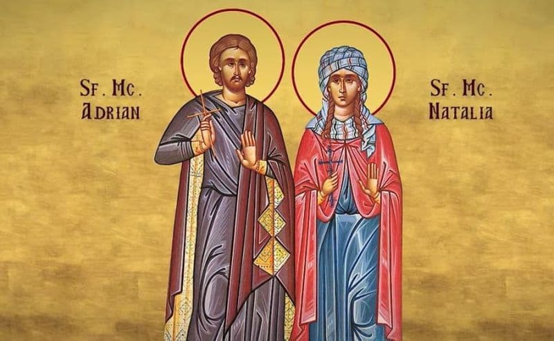 26 august, sărbătoare în calendarul ortodox: Cine au fost Sfinții Adrian și Natalia. Cui îi urăm „La mulți ani”