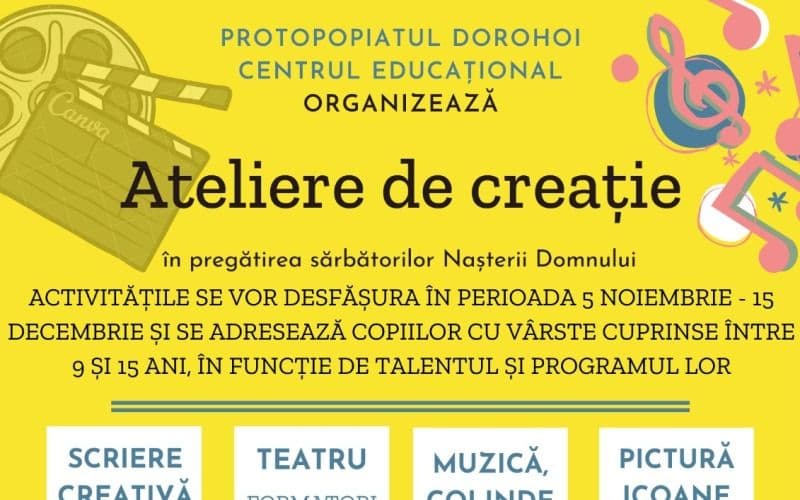 Ateliere de creație organizate de Protopopiatul Dorohoi în pregătirea Sărbătorilor Nașterii Domnului