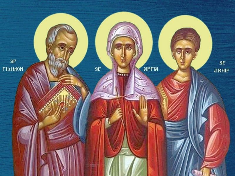 SINAXAR – 22 Noiembrie – Sf. Ap. Filimon, Arhip, Onisim şi Apfia; Sf. Mc. Cecilia