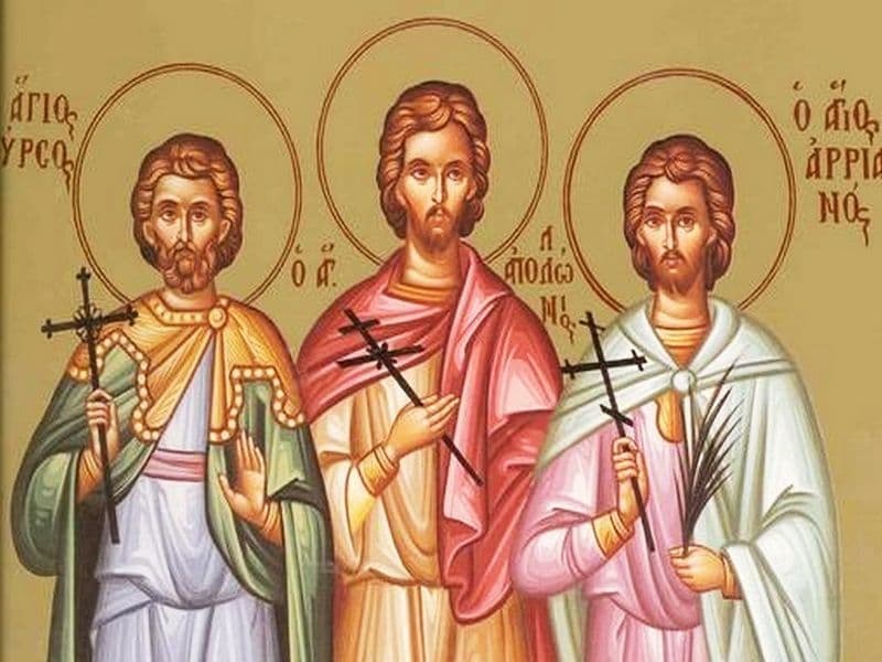 SINAXAR – 14 Decembrie – Sf. Mc. Tirs, Calinic, Filimon şi Apolonie (Dezlegare la pește)