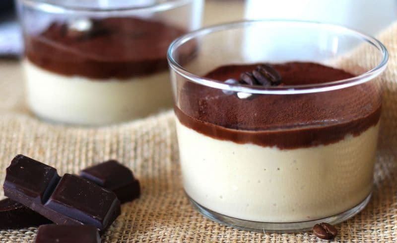 Cremă cu cafea și ganache de ciocolată