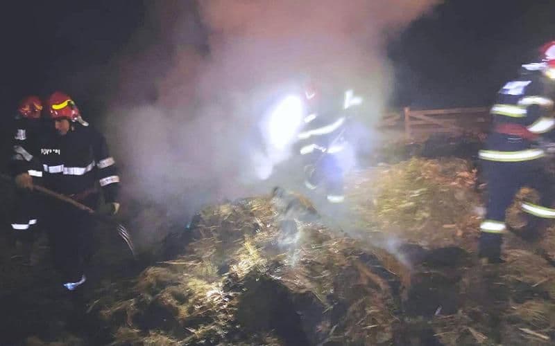 Zece tone de furaje distruse în urma unui incendiu, la Leorda