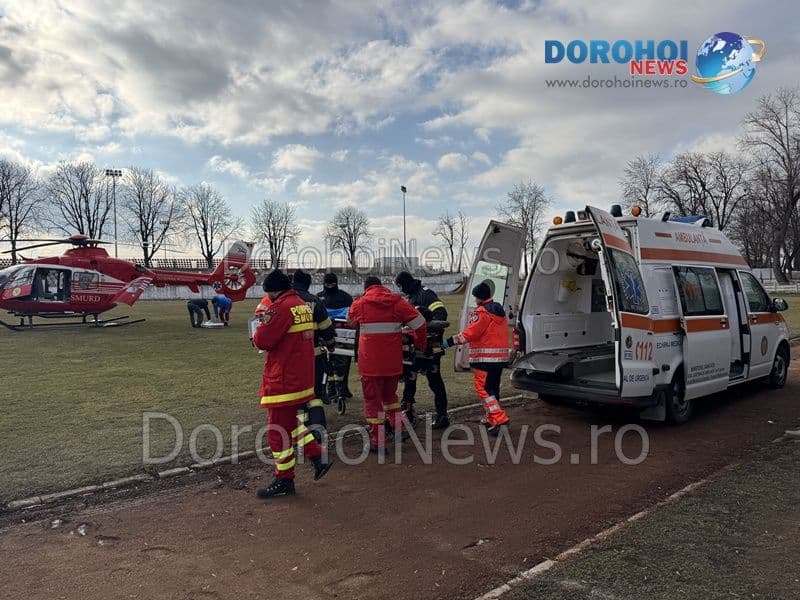 Bărbat din Havârna preluat de elicopterul SMURD de la Dorohoi - FOTO