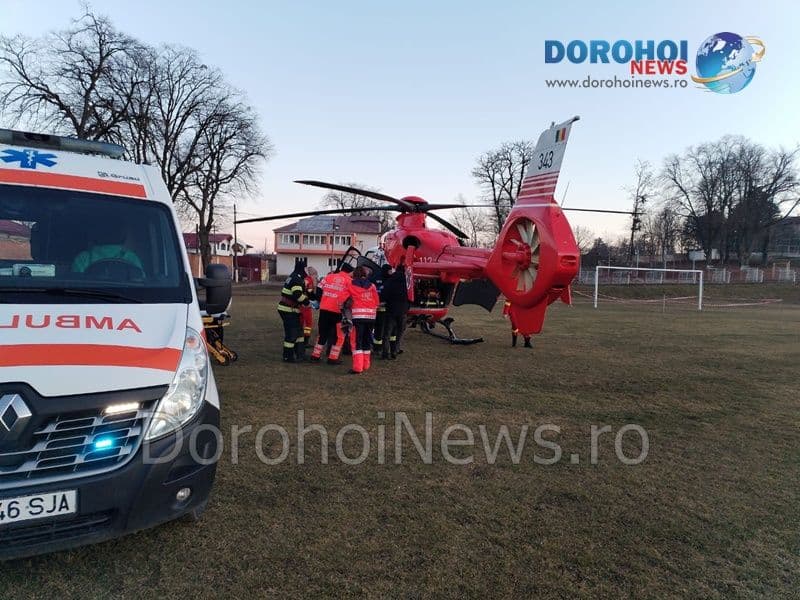 Două intervenții ale elicopterului SMURD la Dorohoi, în mai puțin de 24 de ore - FOTO
