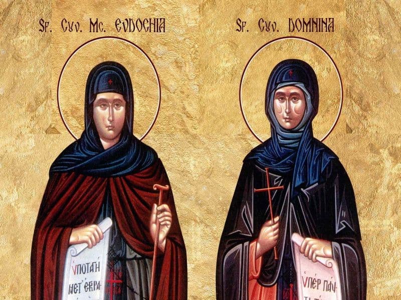 SINAXAR – 1 Martie – Sf. Cuv. Mc. Evdochia; Sf. Cuv. Domnina (Sâmbăta Sfinților Cuvioși)