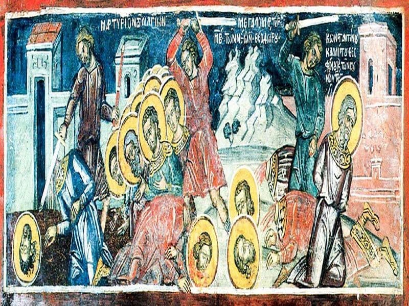 SINAXAR – 6 Martie – Sfinţii 42 de Mucenici din Amoreea; Aflarea Sfintei Cruci (Canonul Mare)