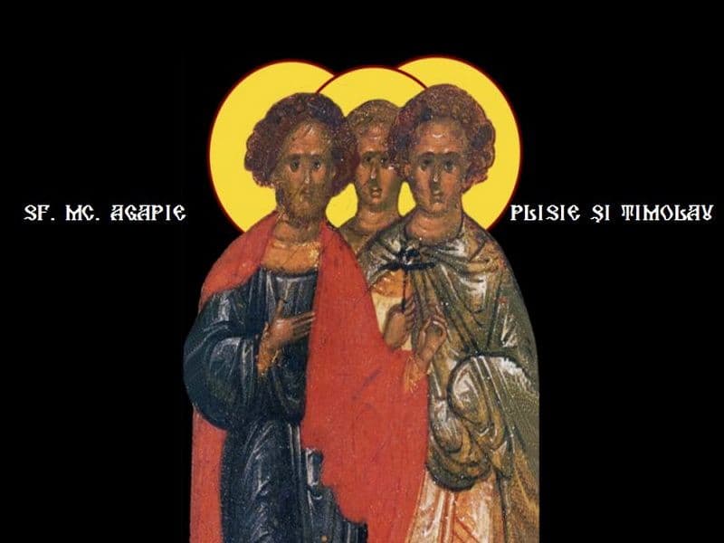 SINAXAR – 15 Martie – Sfinţii Mucenici Agapie, Plisie şi Timolau (Pomenirea celor adormiți)
