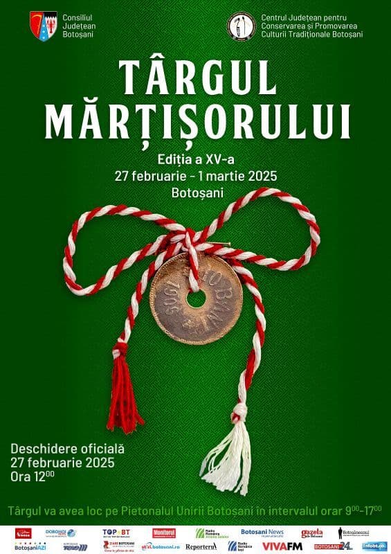 Târgul Mărțișorului organizat la Botoșani în perioada 27 februarie - 1 martie 2025