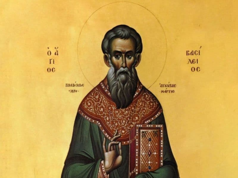SINAXAR – 22 Martie – Sfântul Sfinţit Mucenic Vasile, preotul din Ancira (Pomenirea celor adormiți)