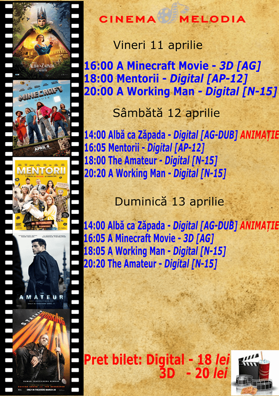Vezi ce filme vor rula la Cinema „MELODIA” Dorohoi, în perioada 11-17 aprilie – FOTO