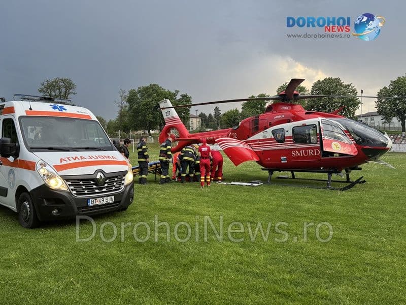 Bărbat din Dorohoi preluat de urgență de elicopterul SMURD - FOTO
