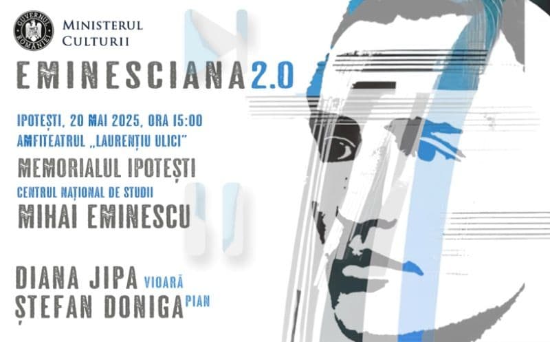 175 de ani de la nașterea lui Mihai Eminescu, celebrați de violonista Diana Jipa și pianistul Ștefan Doniga