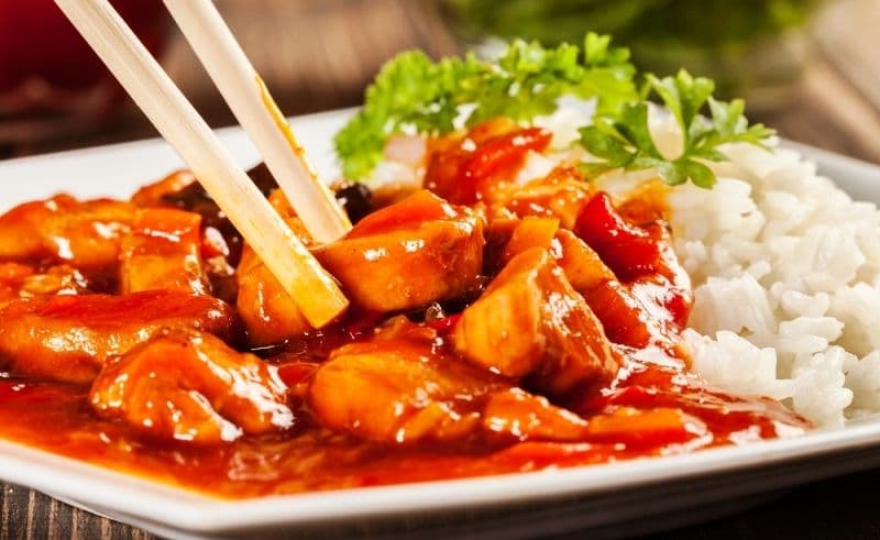 Pui dulce- acrișor la wok