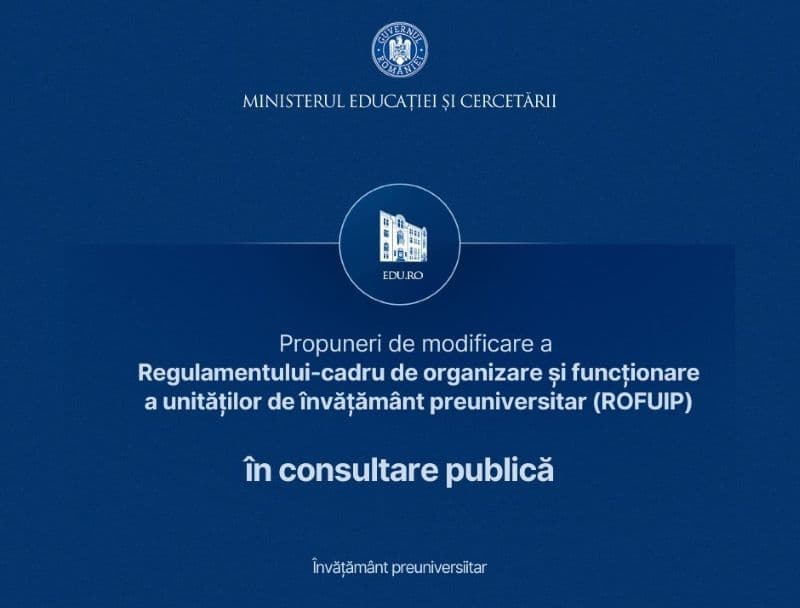 Ministerul Educației a lansat în consultare publică modificări ale ROFUIP