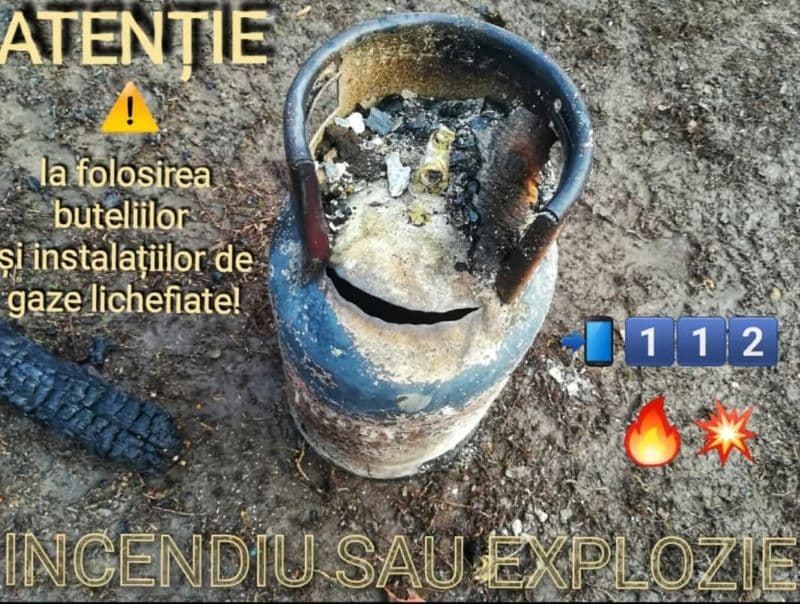 Incendiu produs după ce proprietara a verificat cu bricheta etanșeitatea buteliei