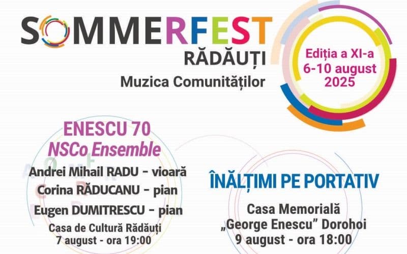 „Sommerfest Rădăuți – Muzica Comunităților” la Muzeul Memorial „George Enescu” din Dorohoi