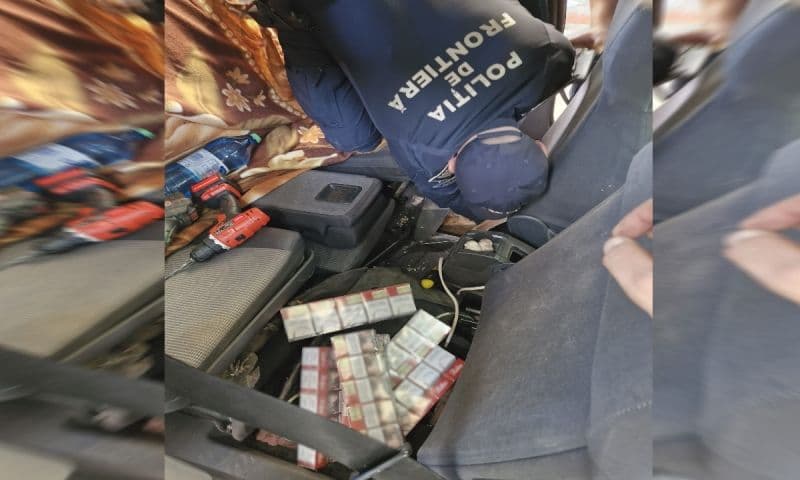 Bunuri de contrabandă ascunse în podeaua unui autoturism