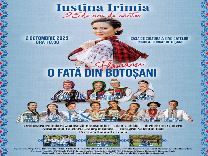 Iustina Irimia: Spectacol de folclor la 25 de ani de cântec