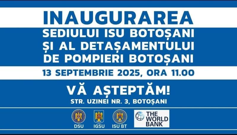 Pompierii botoșăneni își inaugurează noul sediu chiar de Ziua Pompierilor din România