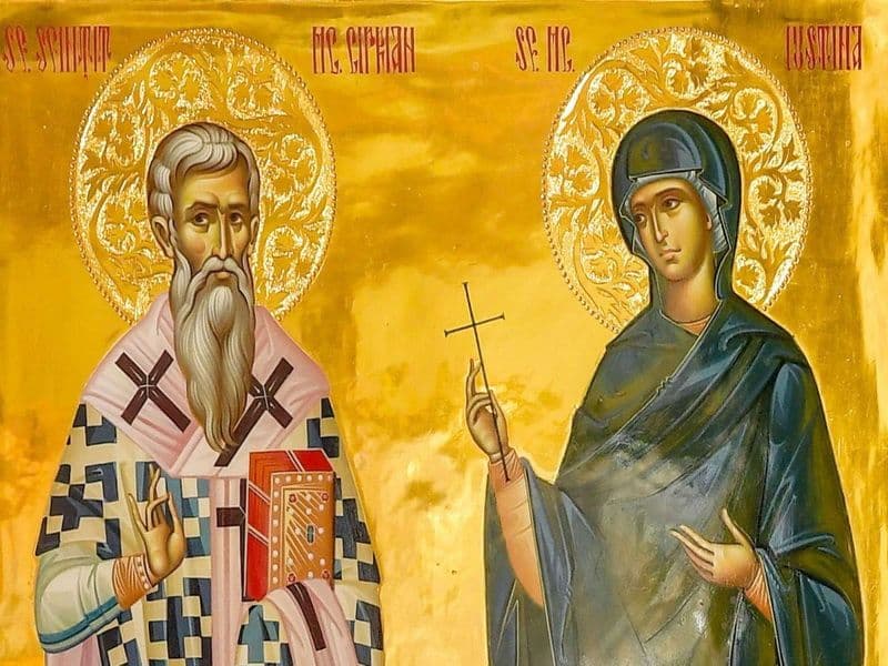 SINAXAR – 2 Octombrie – Sfântul Sfinţit Mucenic Ciprian; Sfânta Muceniţă Iustina fecioara