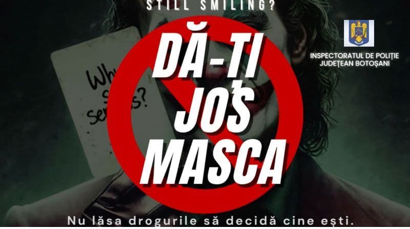 Polițiștii lansează campania „Dă-ți jos masca” dedicată prevenirii traficului de droguri