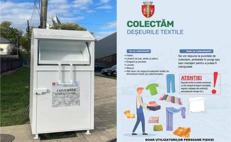 Primăria Dorohoi pune la dispoziția cetățenilor trei containere speciale pentru colectarea deșeurilor textile