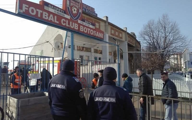 Măsuri de ordine publică adoptate de jandarmi la meciul de fotbal dintre F.C. Botoșani și Farul Constanța