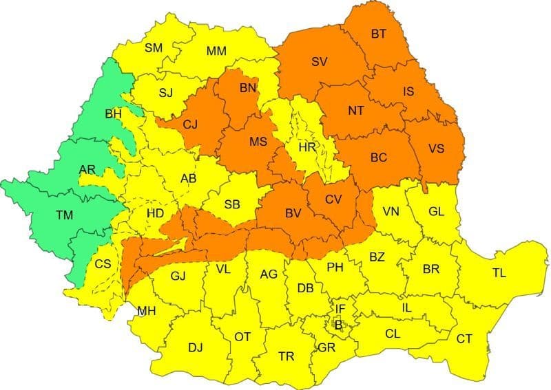 Atenție! Cod portocaliu de vânt pentru județul Botoșani