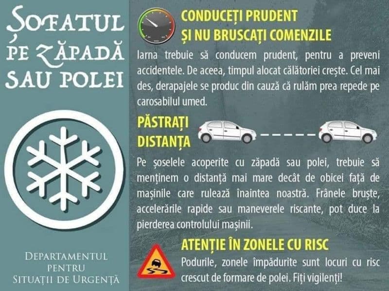 Atenționare tip COD GALBEN de ninsori, lapoviță și ploi pentru județul Botoșani