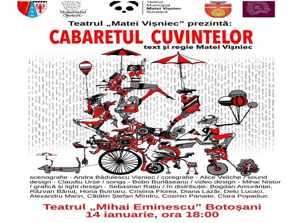 Zilele Eminescu: spectacolul „Cabaretul cuvintelor”, pe scena Teatrului „Mihai Eminescu” din Botoșani