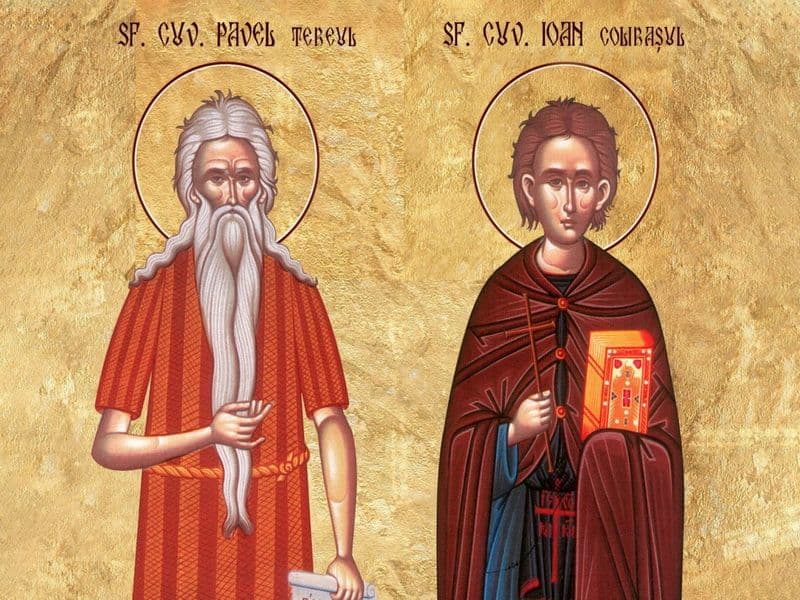 SINAXAR – 15 Ianuarie – Sf. Cuv. Pavel Tebeul şi Ioan Colibaşul