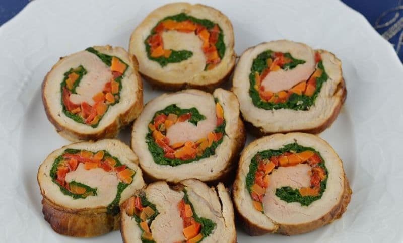 Ruladă de porc cu legume la cuptor