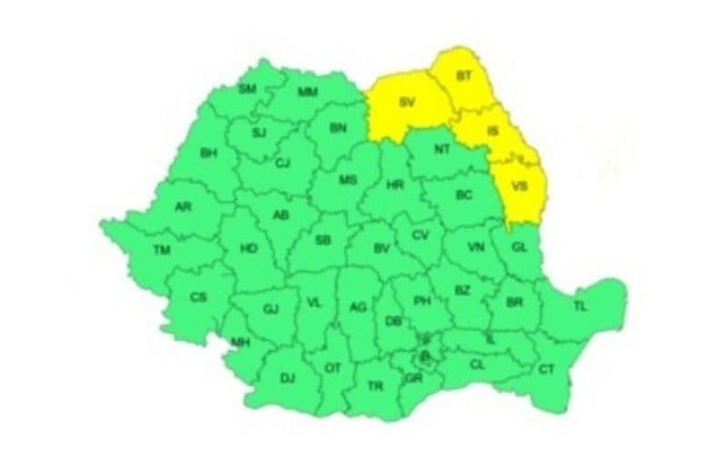 Cod galben de ger în patru județe. Meteorologii anunță temperaturi de până la -16 grade