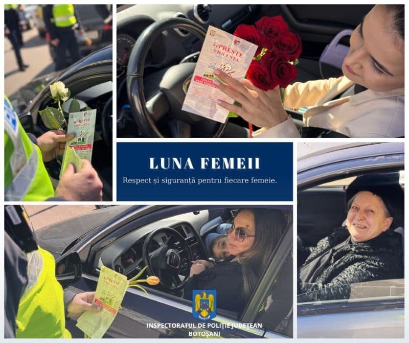 Luna Femeii – mesaj de respect și siguranță transmis de polițiștii botoșăneni