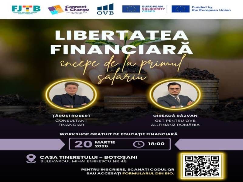 Workshop gratuit de educație financiară pentru tinerii din Botoșani