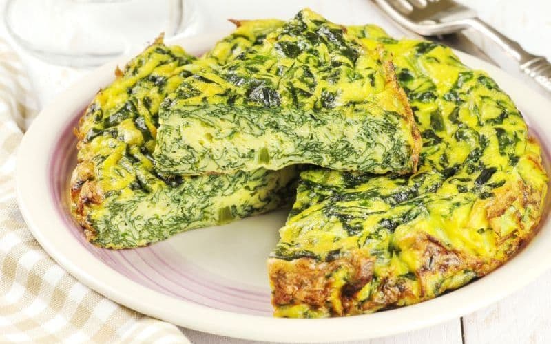 Frittata cu spanac și dovlecel