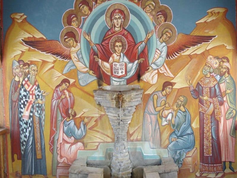 SINAXAR – 17 Aprilie – Izvorul Tămăduirii; Cinstirea Icoanei Maicii Domnului de la Mănăstirea Ghighiu