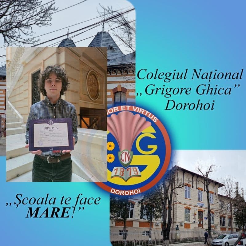 Mențiune la Olimpiada Națională de Filosofie - Elev de la Colegiul Național „Grigore Ghica” Dorohoi