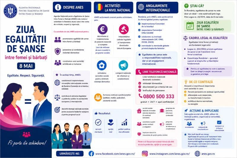 8 Mai - Ziua egalității de șanse între femei și bărbați