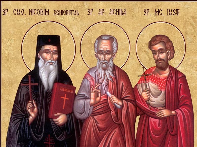 SINAXAR – 14 Iulie – Sf. Ap. Achila; Sf. Cuv. Nicodim Aghioritul