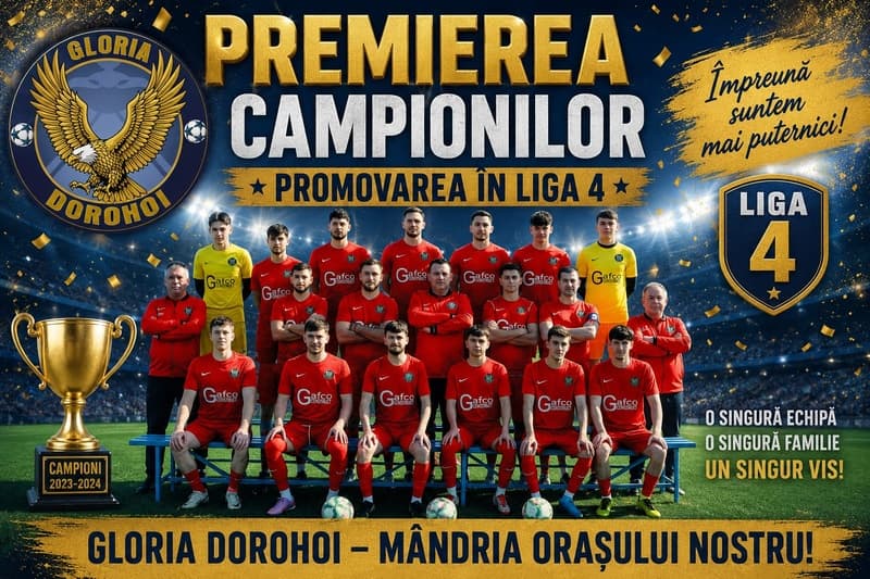 Premierea campionilor! Fotbalul dorohoian în zi de sărbătoare în acest weekend