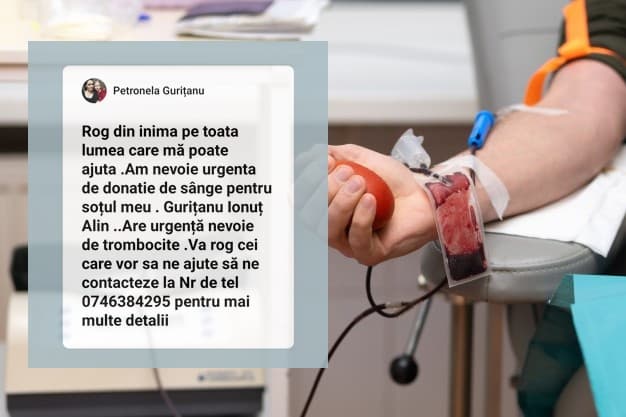 Donează sânge! Apel al unei femei din comuna Corlăteni pentru a-și salva soțul