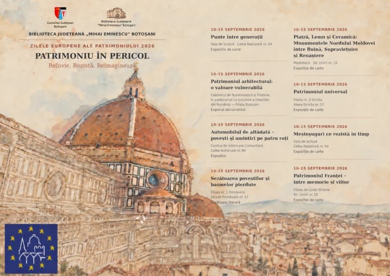 Biblioteca Județeană „Mihai Eminescu” Botoșani celebrează Zilele Europene ale Patrimoniului