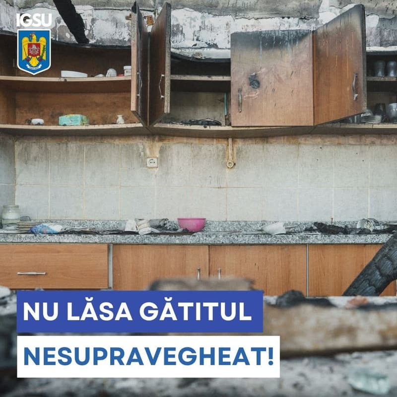 O oală cu mâncare uitată pe foc a creat o situație de risc pentru locatarii unui bloc din Botoșani