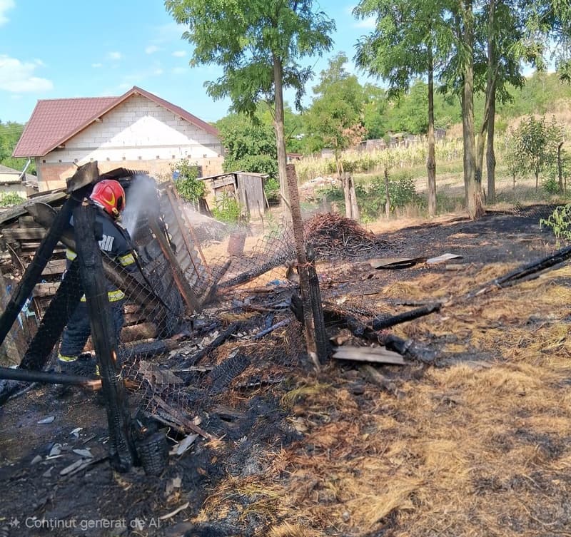 Patru incendii de vegetație uscată izbucnite în Ibănești, Coțușca, Flămânzi și Buimăceni