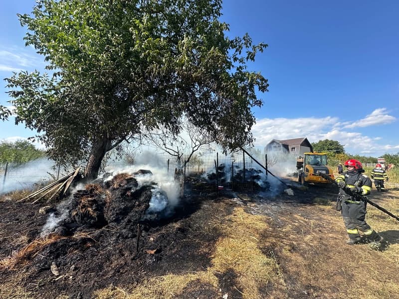 Un adăpost de animale, și aproximativ cinci tone de furaje distruse de un incendiu izbucnit din cauza unui foc lăsat nesupravegheat